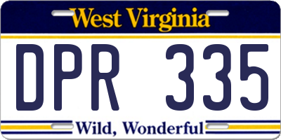 WV license plate DPR335