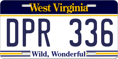 WV license plate DPR336