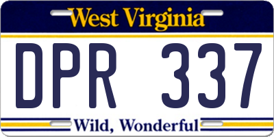 WV license plate DPR337