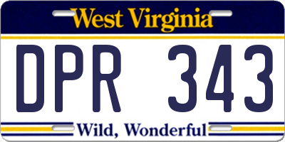 WV license plate DPR343