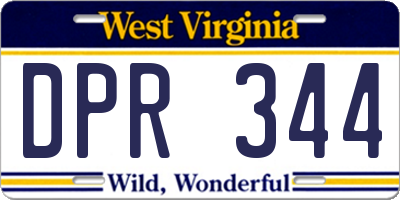 WV license plate DPR344