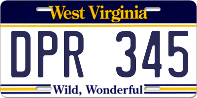WV license plate DPR345