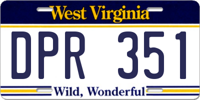 WV license plate DPR351