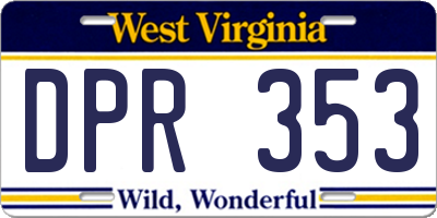 WV license plate DPR353