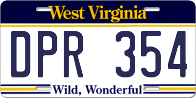 WV license plate DPR354