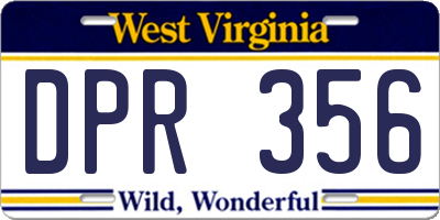 WV license plate DPR356