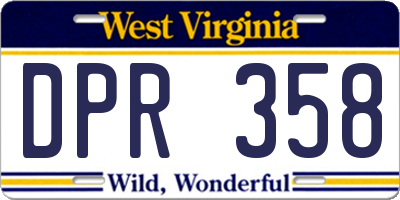 WV license plate DPR358