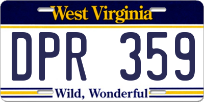 WV license plate DPR359