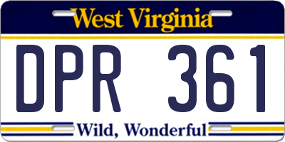 WV license plate DPR361