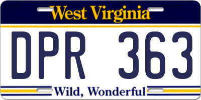 WV license plate DPR363