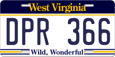 WV license plate DPR366