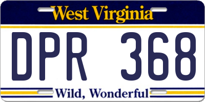WV license plate DPR368