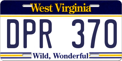 WV license plate DPR370