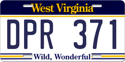 WV license plate DPR371