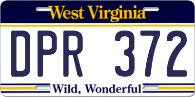 WV license plate DPR372