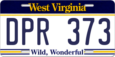 WV license plate DPR373