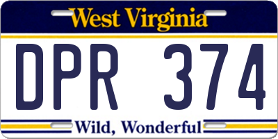 WV license plate DPR374