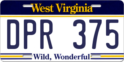 WV license plate DPR375