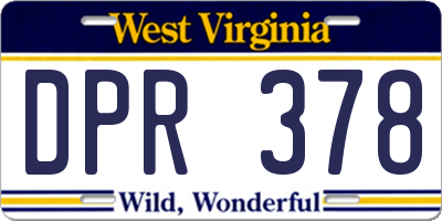 WV license plate DPR378