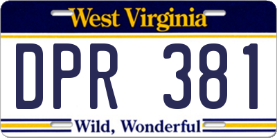 WV license plate DPR381