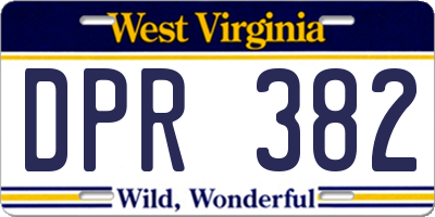 WV license plate DPR382
