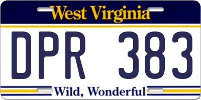 WV license plate DPR383