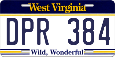 WV license plate DPR384