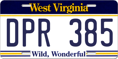 WV license plate DPR385