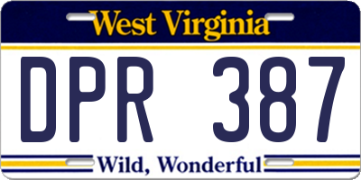 WV license plate DPR387