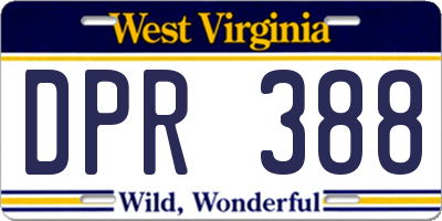 WV license plate DPR388