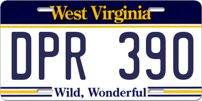 WV license plate DPR390