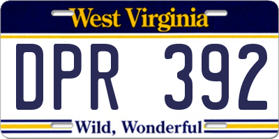 WV license plate DPR392