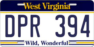 WV license plate DPR394
