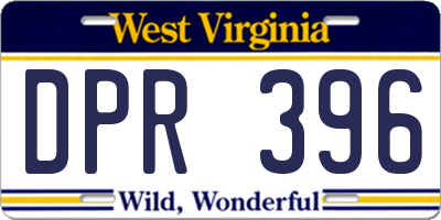 WV license plate DPR396