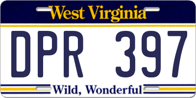 WV license plate DPR397