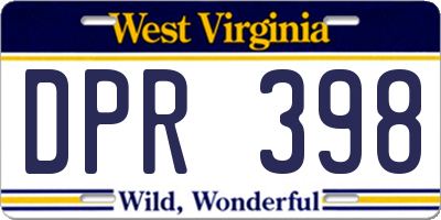 WV license plate DPR398