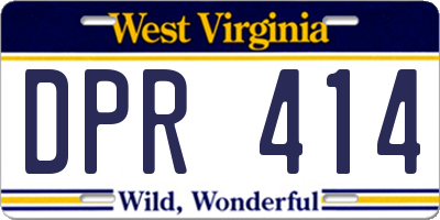 WV license plate DPR414