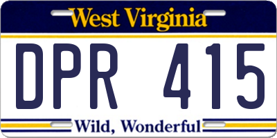 WV license plate DPR415