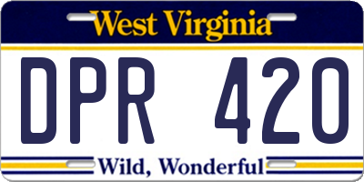 WV license plate DPR420