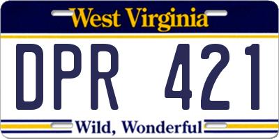 WV license plate DPR421