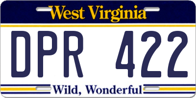 WV license plate DPR422