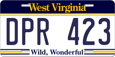 WV license plate DPR423