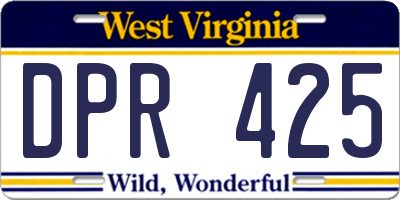 WV license plate DPR425