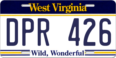 WV license plate DPR426