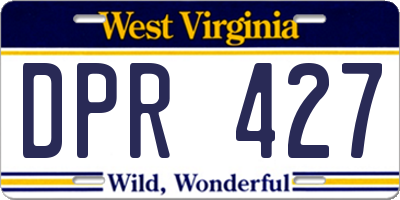 WV license plate DPR427