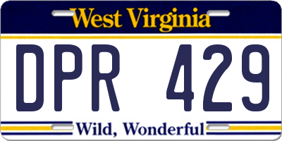 WV license plate DPR429