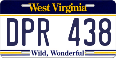WV license plate DPR438