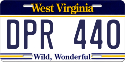 WV license plate DPR440