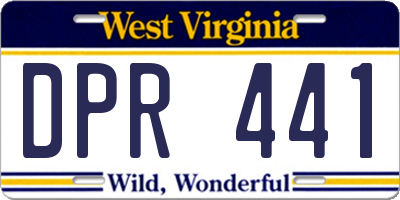 WV license plate DPR441