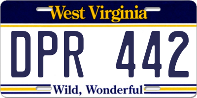 WV license plate DPR442